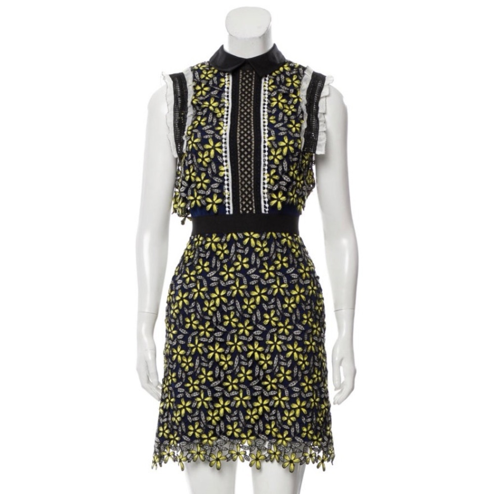 Self Portrait Sculpted Daisy Mini Dress Eleina xs